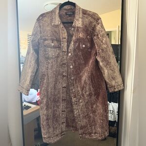 Thrill Women's Distressed Brown Jean Jacket